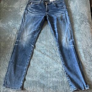 AG-ED DENIM Adriano Goldschmidt "Farrah Skinny
Ankle" High-Rise Jeans 28R